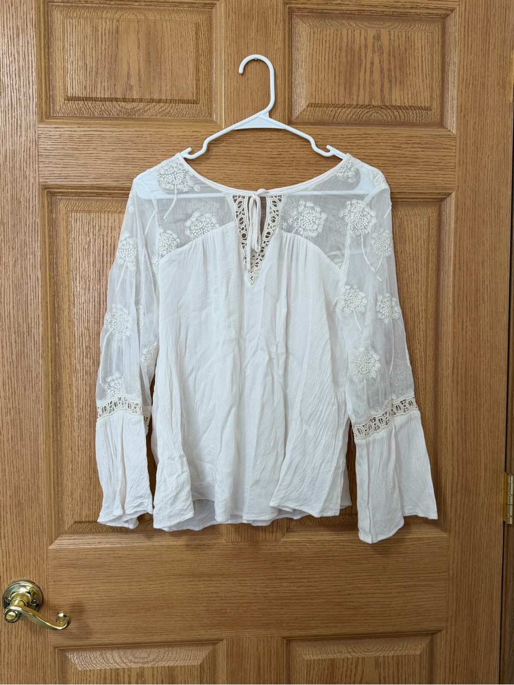Women's White ENTRO  - Boho Long Sleeve Top